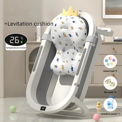 Levitation cushion with temperature screen and various accessories in a room setting