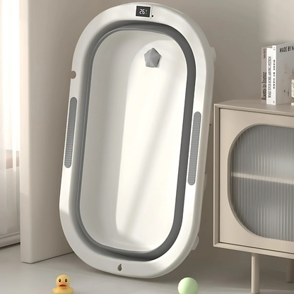 Modern pet playpen with digital display in a room setting