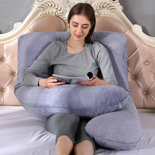 U-Shape Pregnancy Pillow - Reading a Book