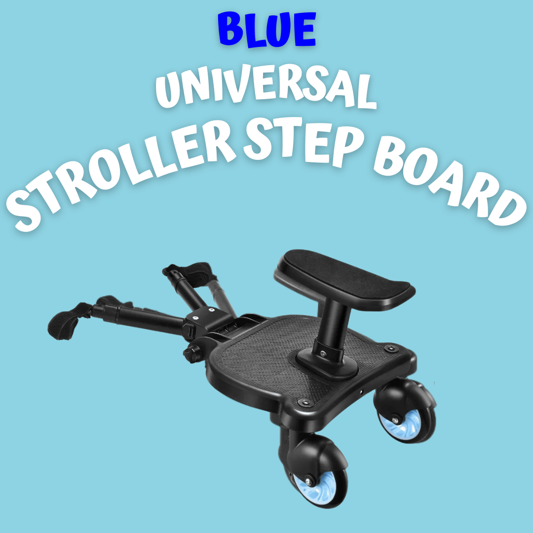Universal Stroller Step Board Adapter with Seat - Double Blue