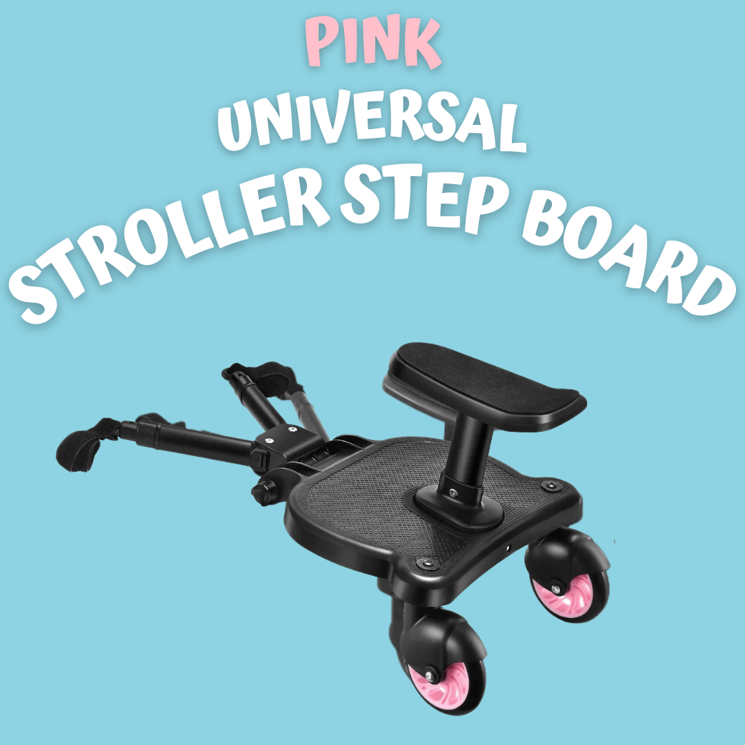 Universal Stroller Step Board Adapter with Seat - Double Pink