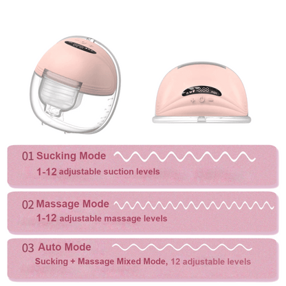 Wearable breast pump - 3 modes and suction types