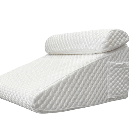 White Memory Foam Wedge Pillow Neck Pillow Set