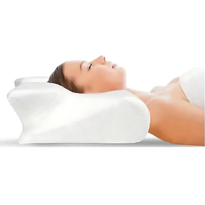 Woman Laying on a 2-in-1 Memory Foam Cervical Pillow