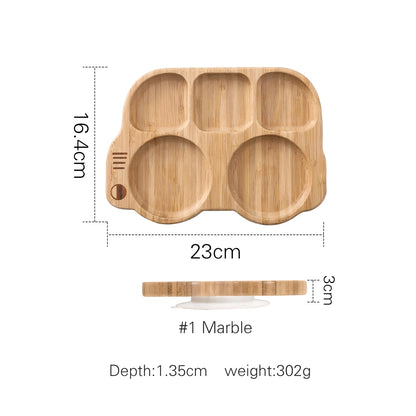 Wooden tray with measurements on a white background